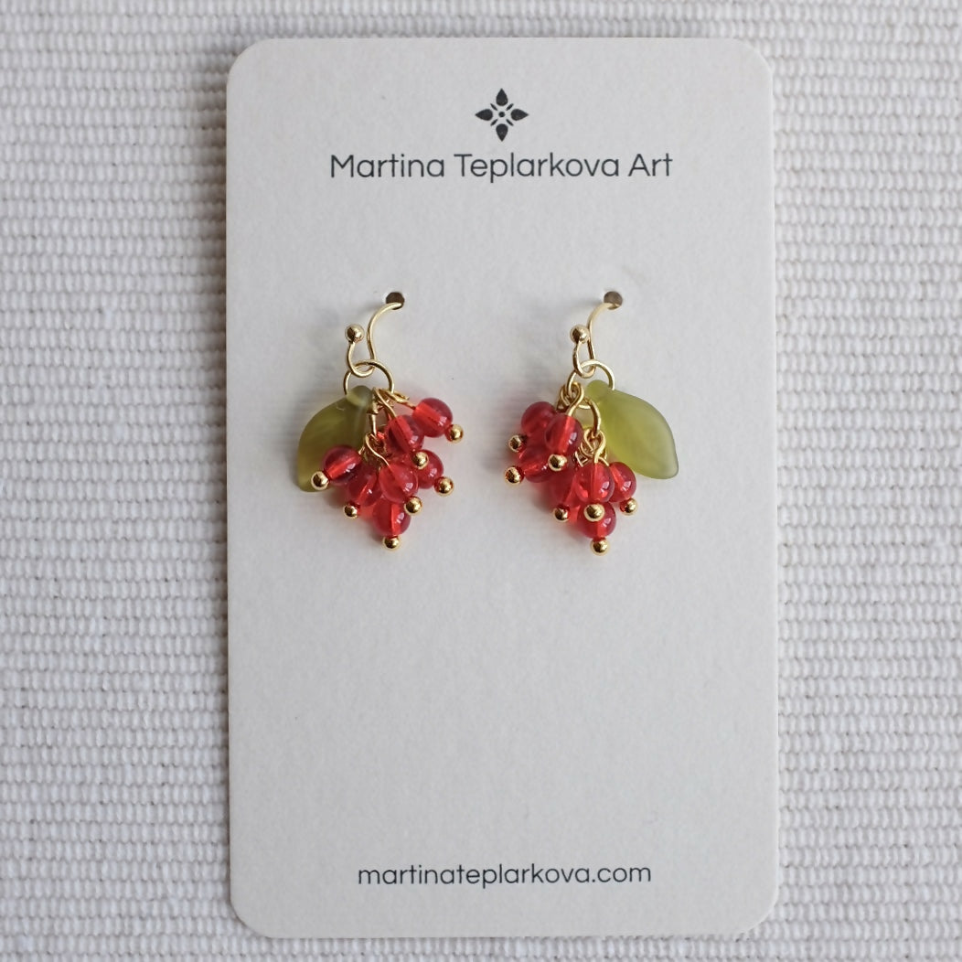 Red Berries Cluster Earrings
