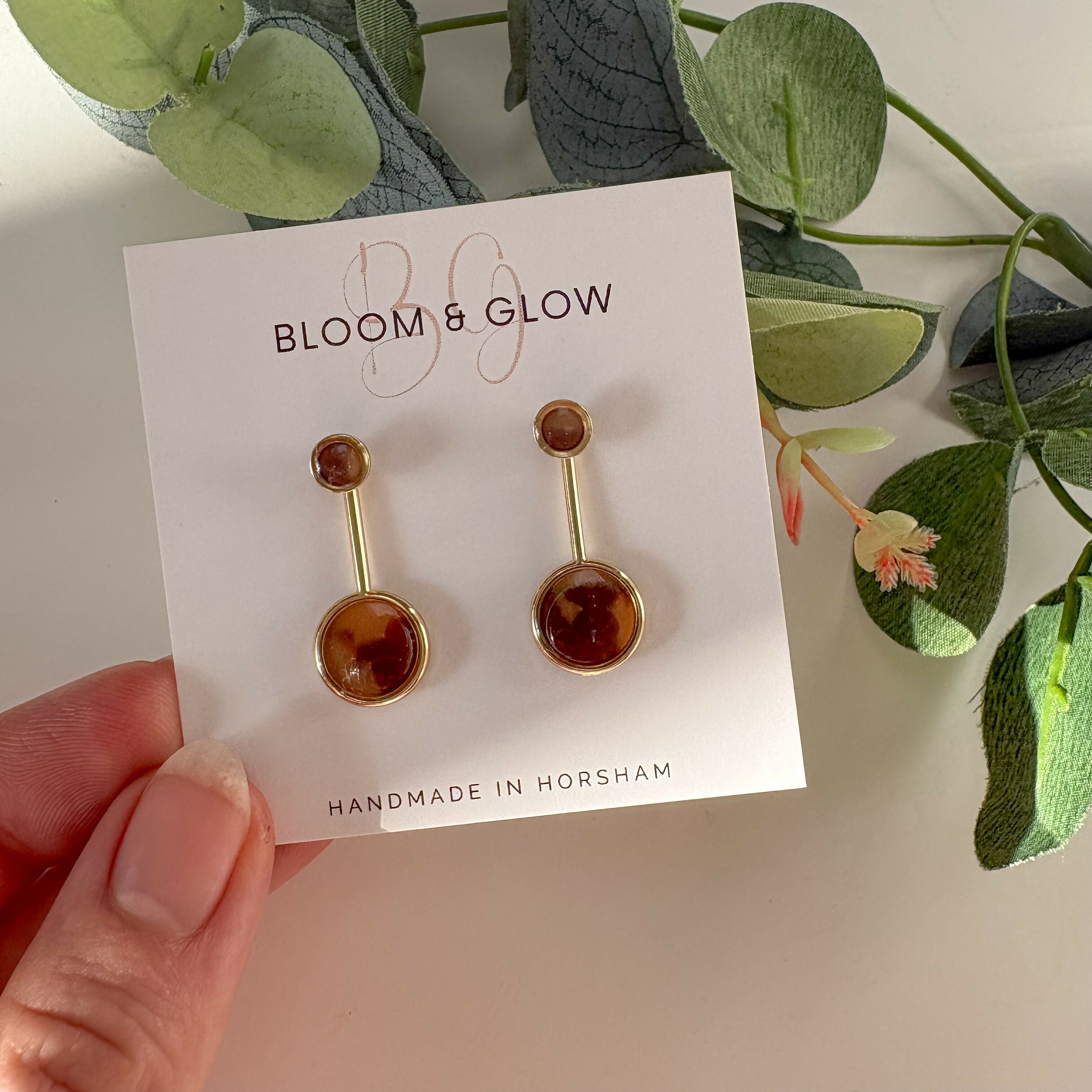 Double Circle 2 in 1 Drop Earrings