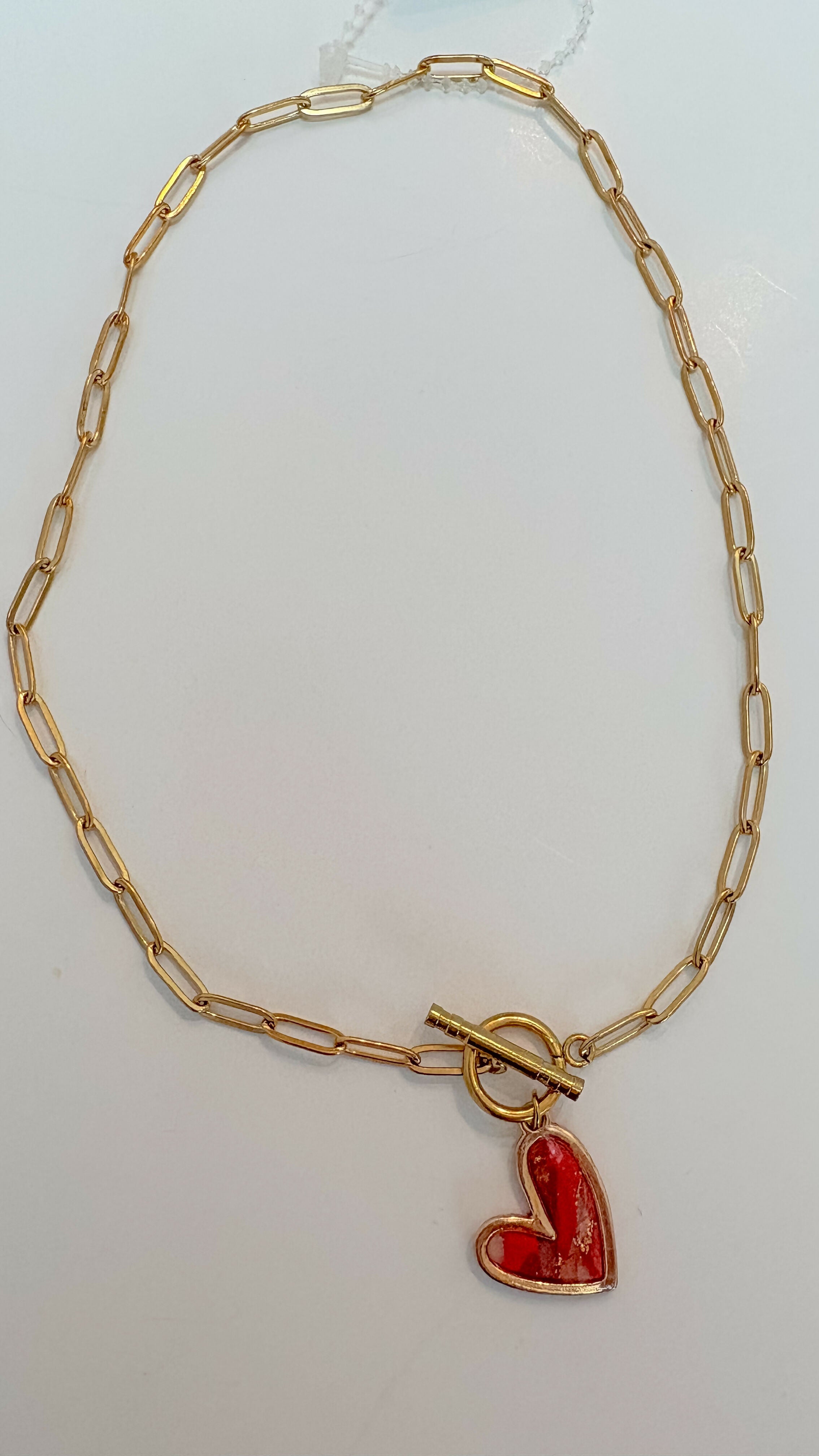 Paperclip Chain Heart Necklace