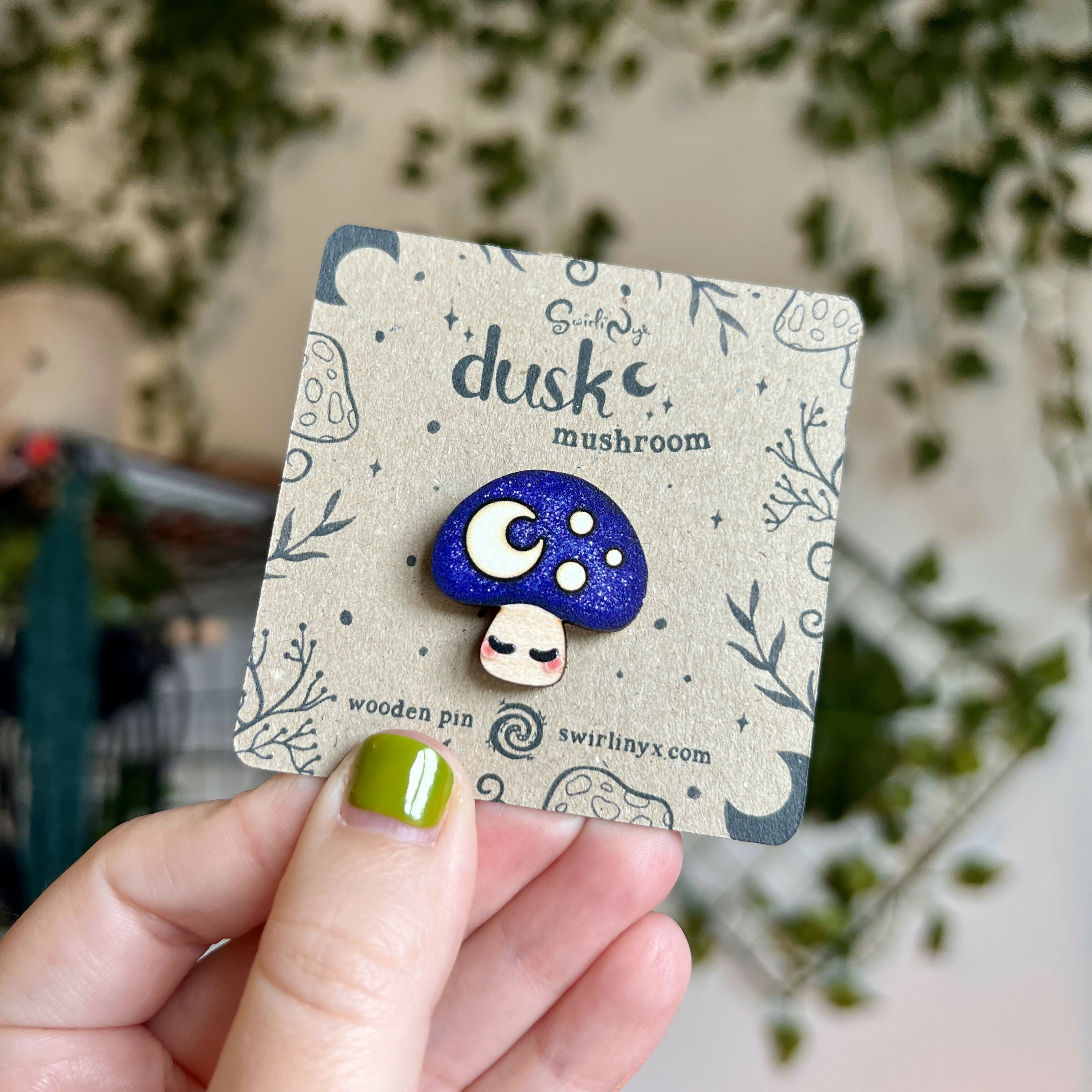 Dusk Mushroom Wooden Pin | Cute Rustic | Art & Soul