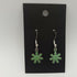Green Flower Enamel Earrings