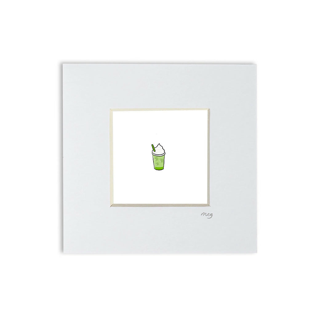 Matcha 4x4" Mounted Mini Print