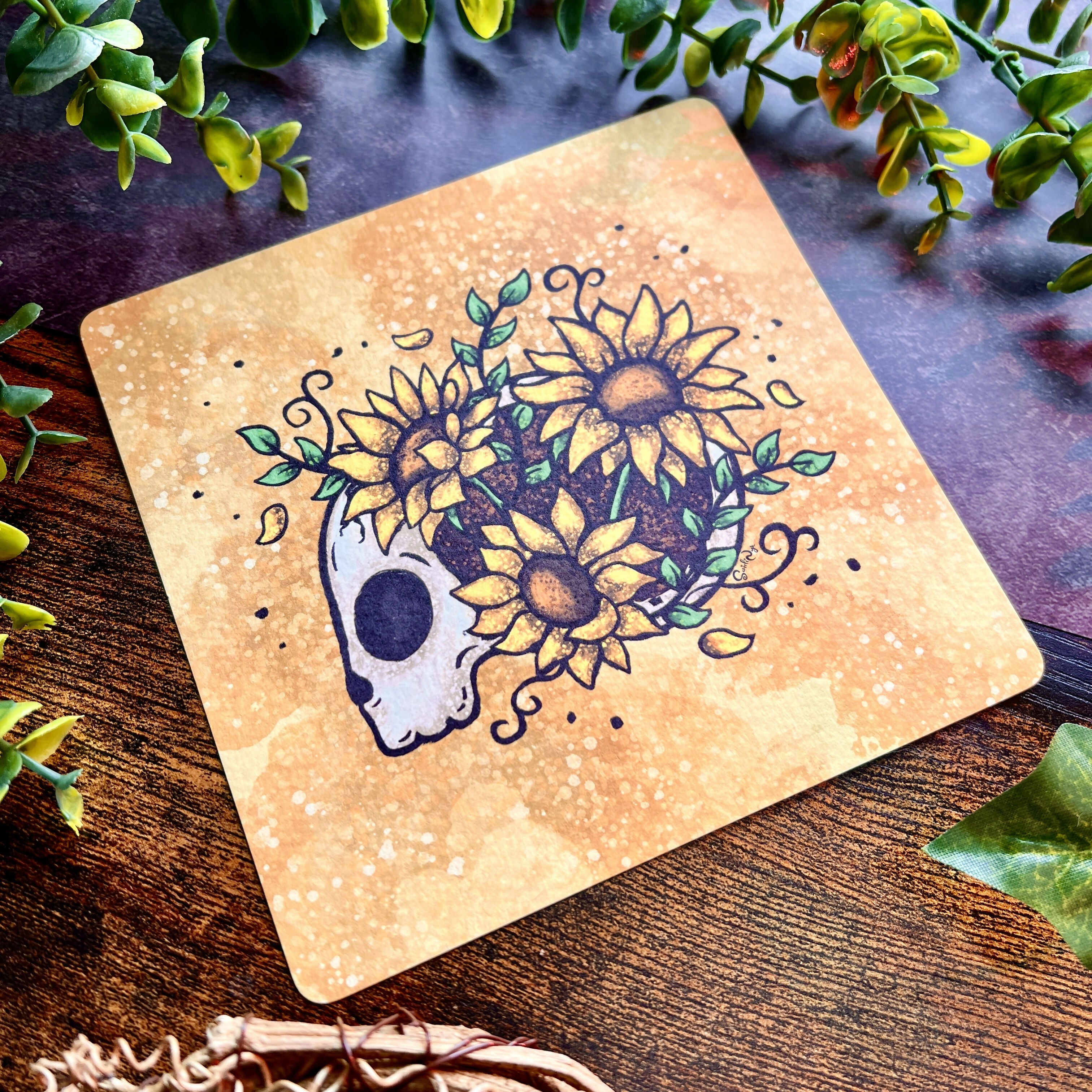 Sunflower Skull Art | Floral Skull Design | Art & Soul