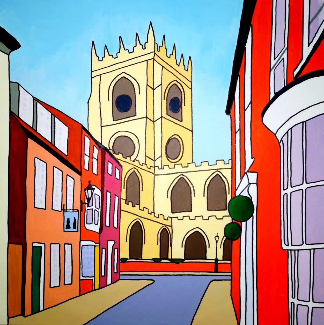 Mounted print "St. Mary's from Ladygate, Beverley"