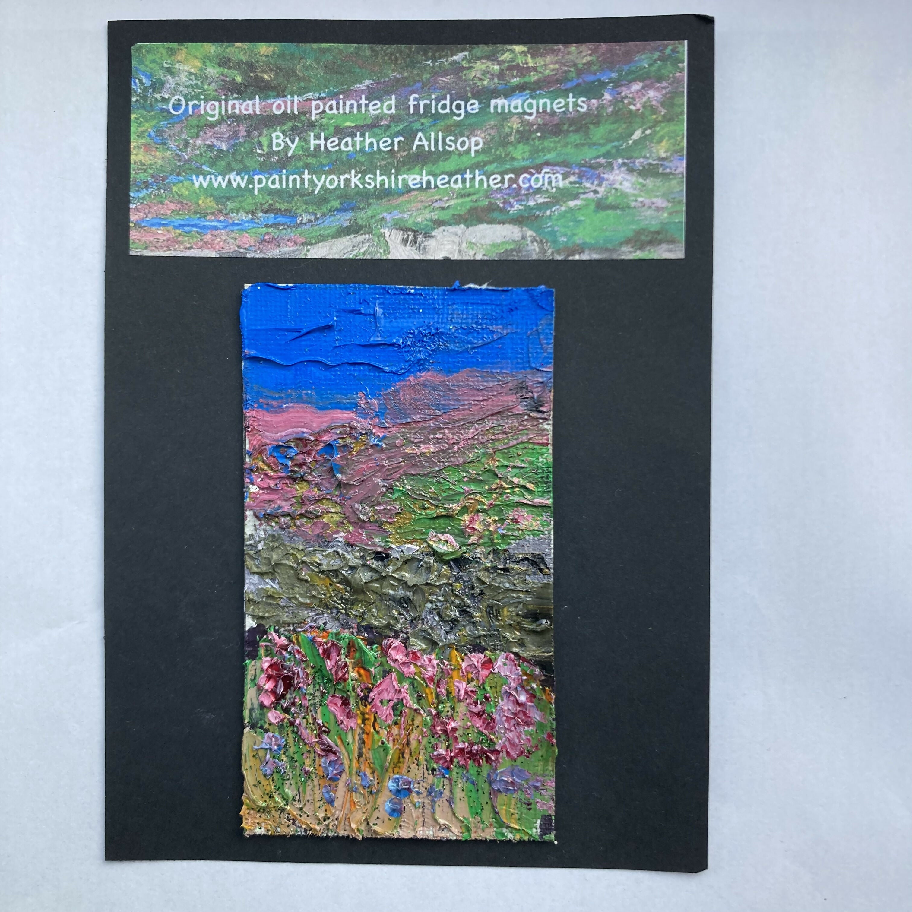 Heather & Bilberries By Stonewall Mini Oil Canvas Fridge Magnet