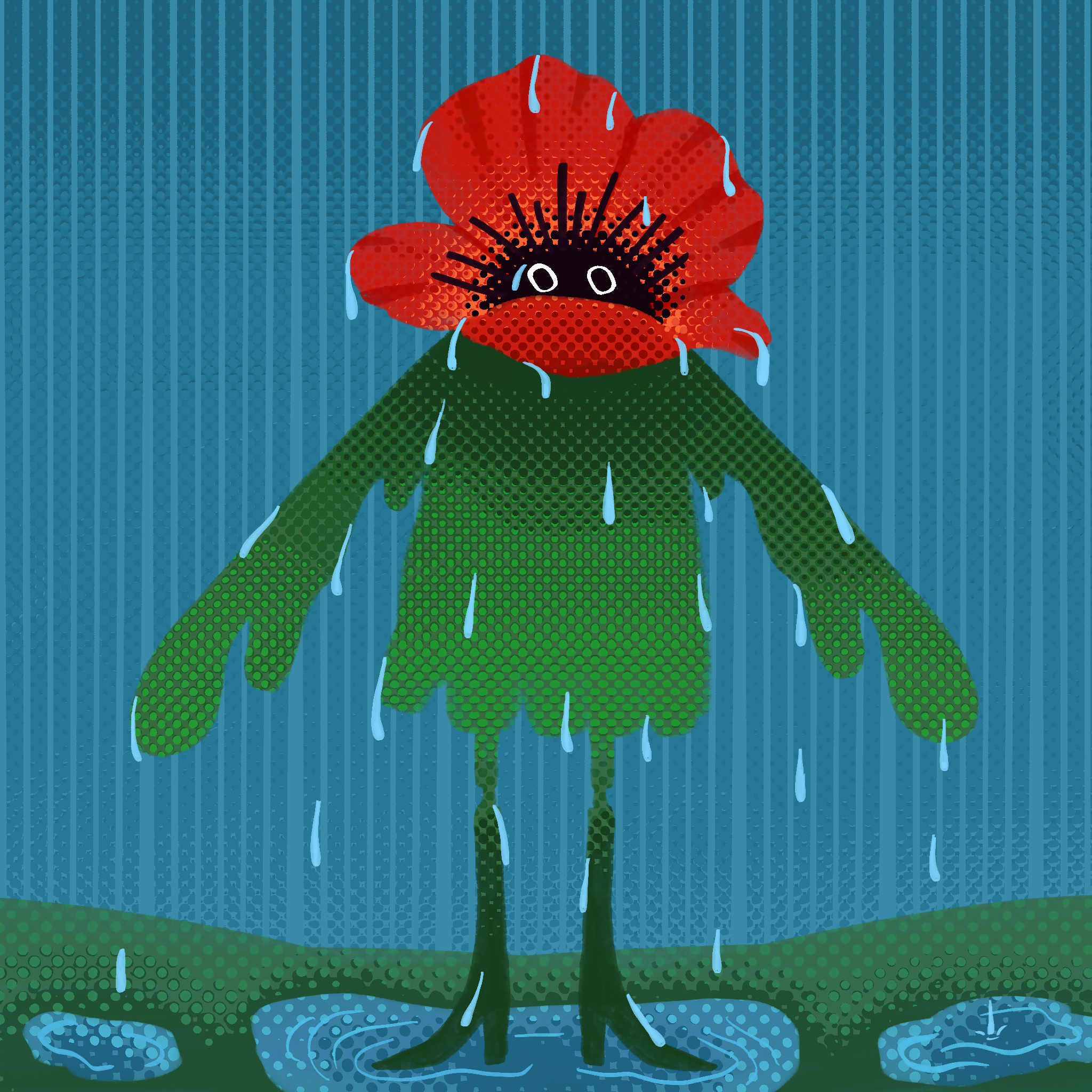 Square Print 'Poppy'