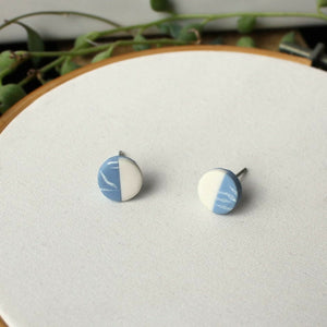 Blue And White Stud Earrings