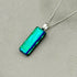 Emerald Green Dichroic Fused Glass Pendant with Silver Plated Chain - Handmade by Jade Tapson Glass.