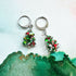 Handmade Glitter Resin Christmas Tree Charms On Huggie Hoops