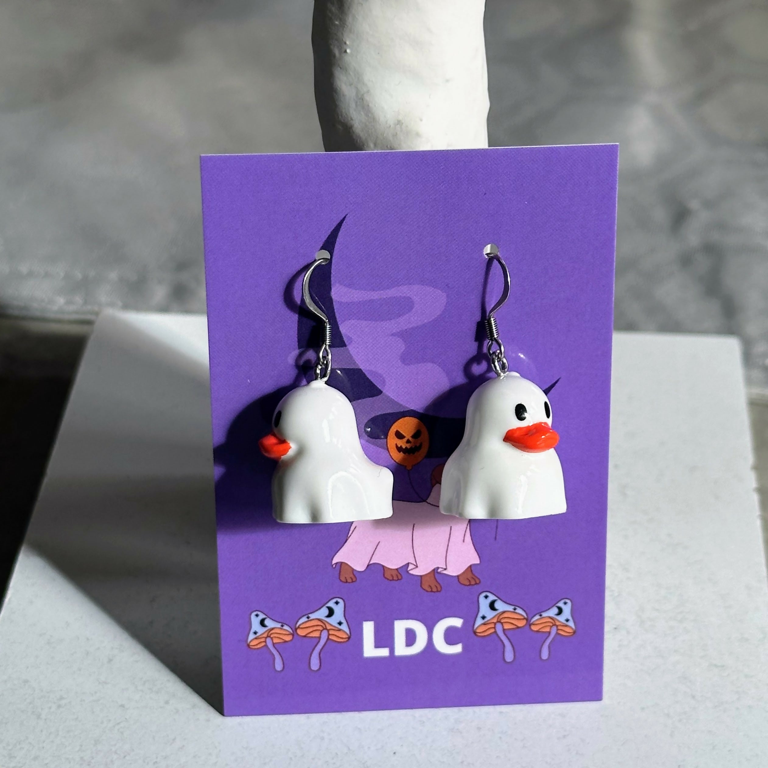 Ghost Duck Earrings