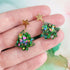 Handmade Glitter Christmas Trees Earrings With Star Studs