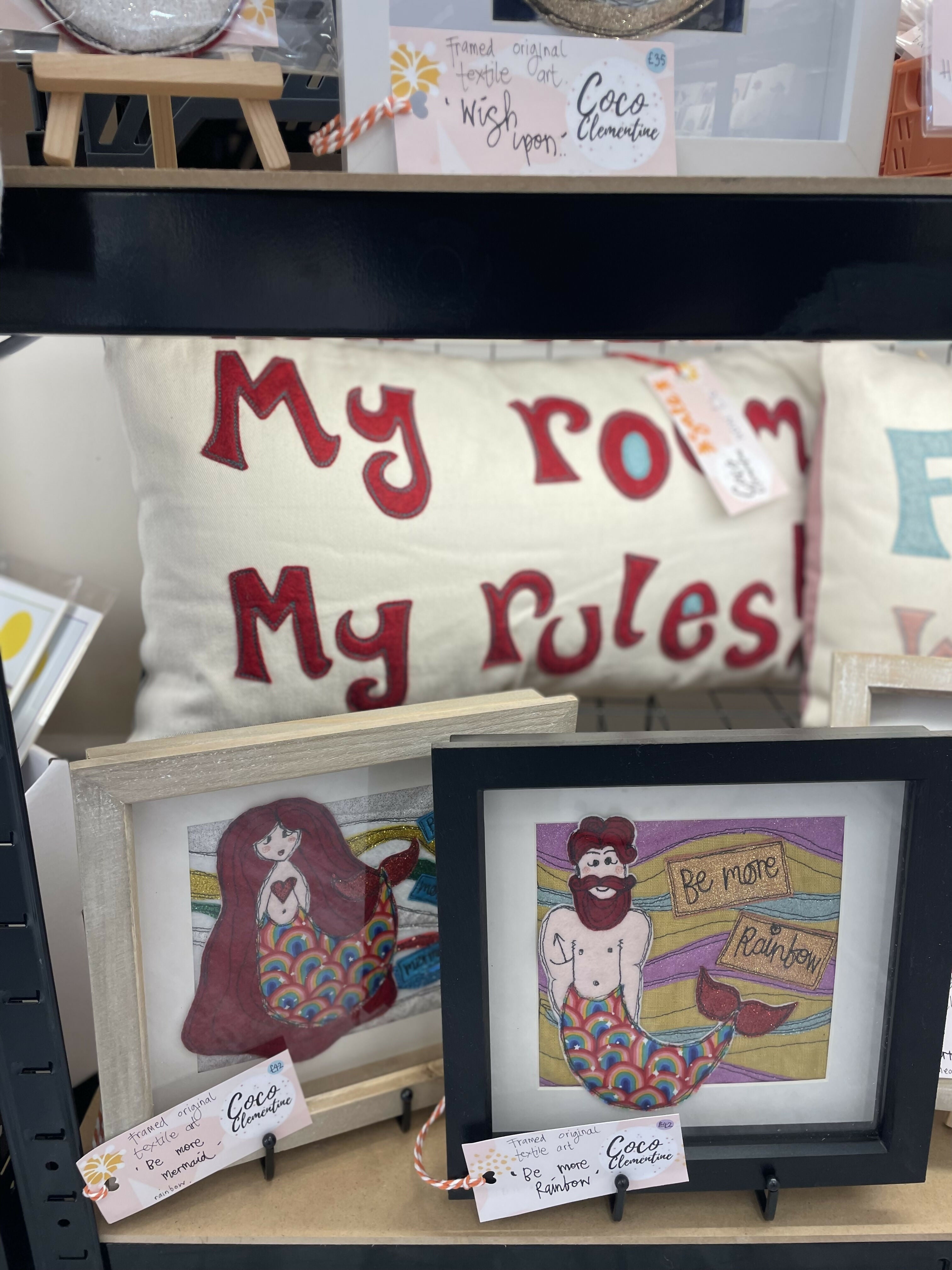 Mermaid Original Framed Textile Art