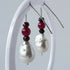HEALING CRYSTAL & STERLING SILVER ROOT CHAKRA EARRINGS WITH BAROQUE PEARLS