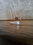 Handmade Adjustable Silver Acorn Ring With Amber, Size O