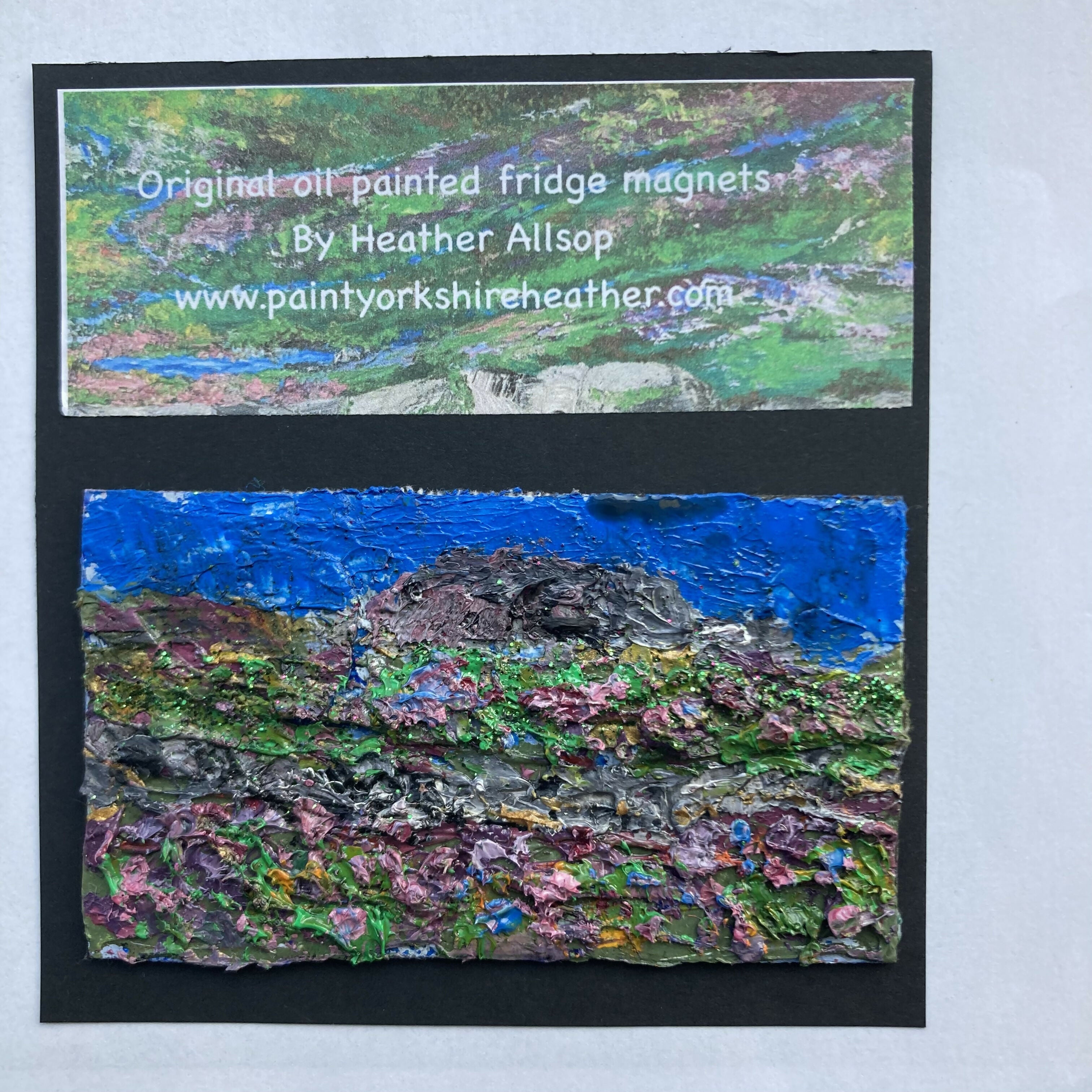 Heather On Moor Oil Painting Mini Canvas Fridge Magnet