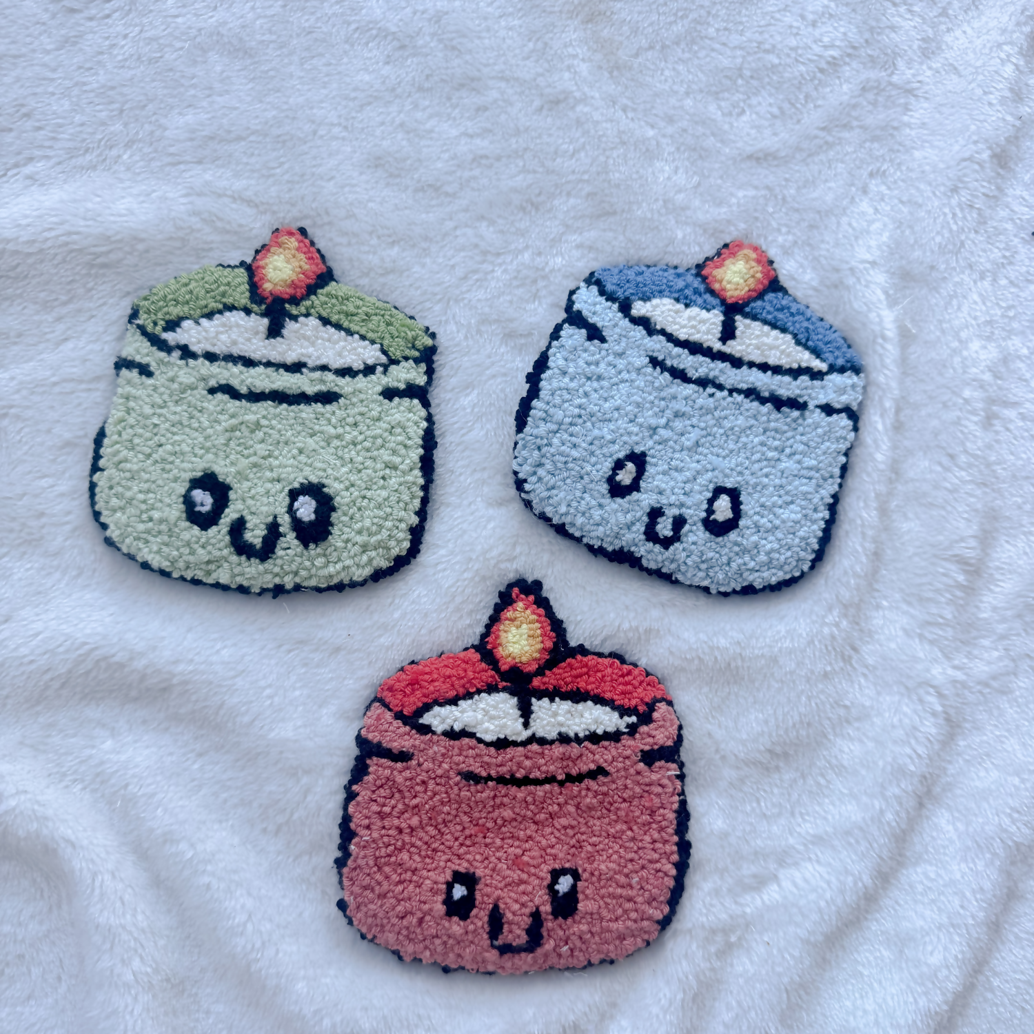 Cosy Candle Punch Needle Mug Rug