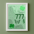 777 Angel Number Print Unframed A4 Green