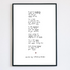 Black and white poem with red heart.