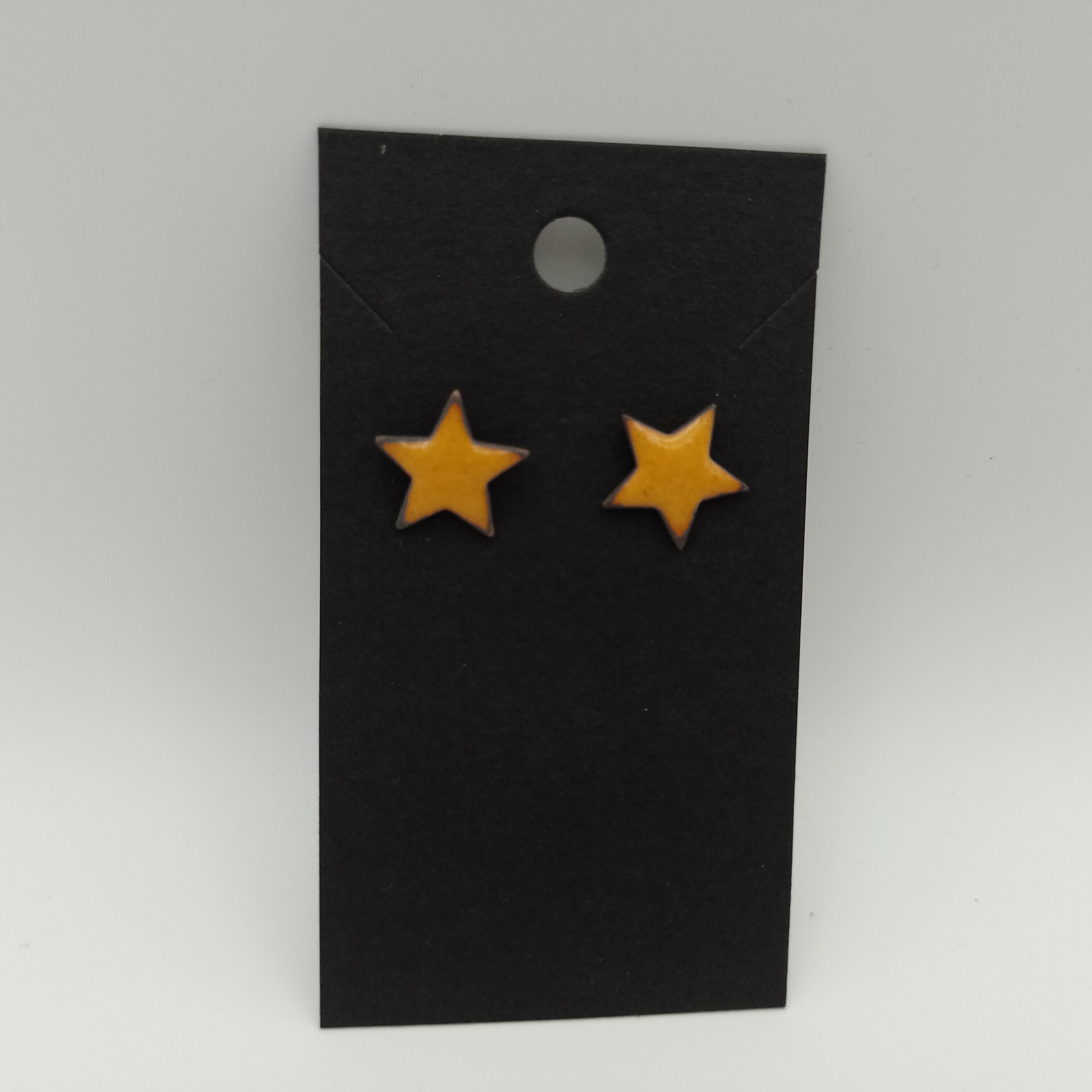Sunflower Yellow Enamel Star Stud Earrings