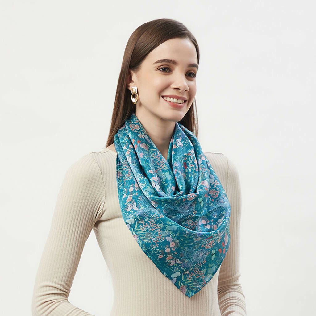 Large Square Silk Scarf | Elegant Versatility | Art & Soul