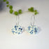Blue Mushroom Print Hoop Earrings - Handmade Polymer Clay - Polly Plant