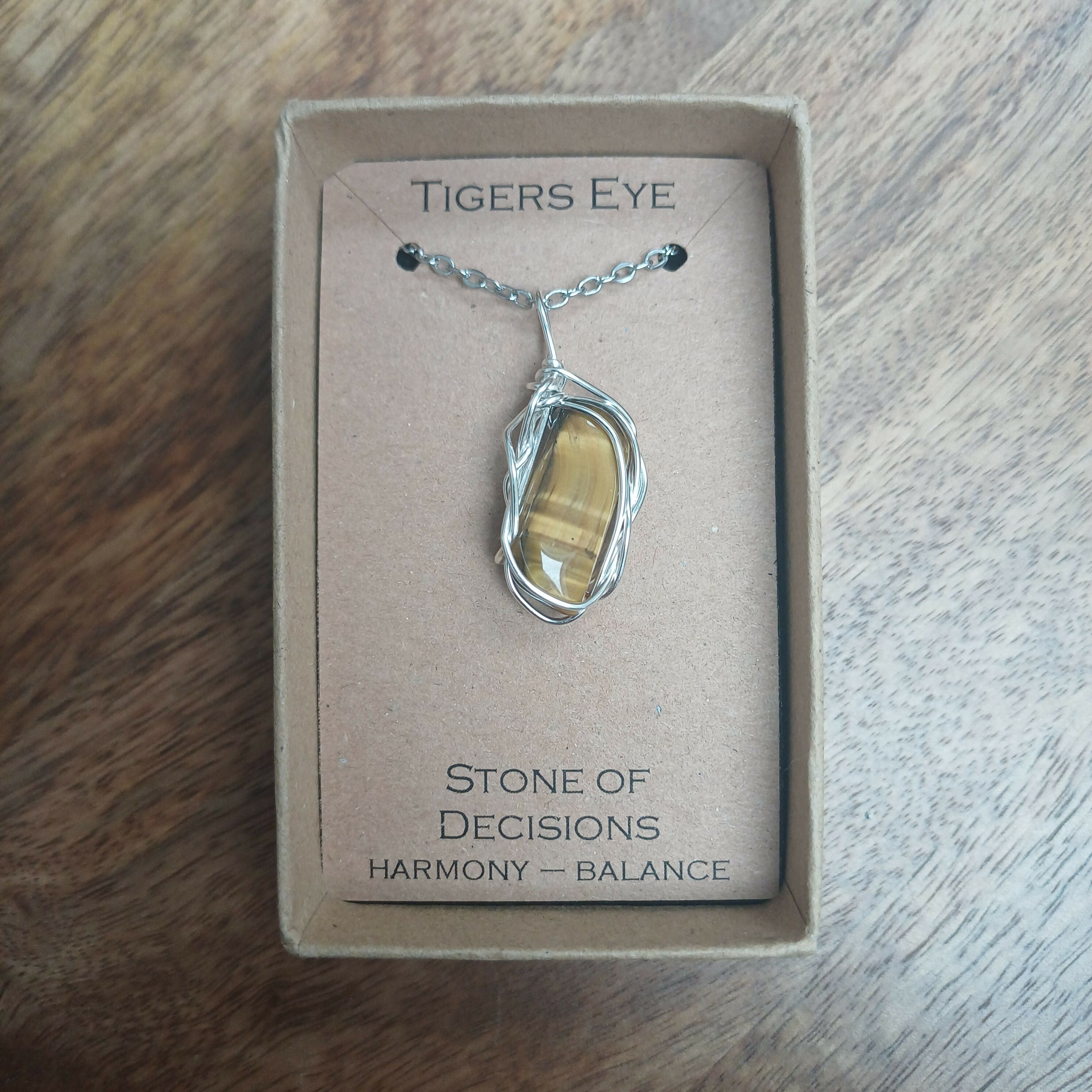 Tigers Eye Wire Wrapped Pendant