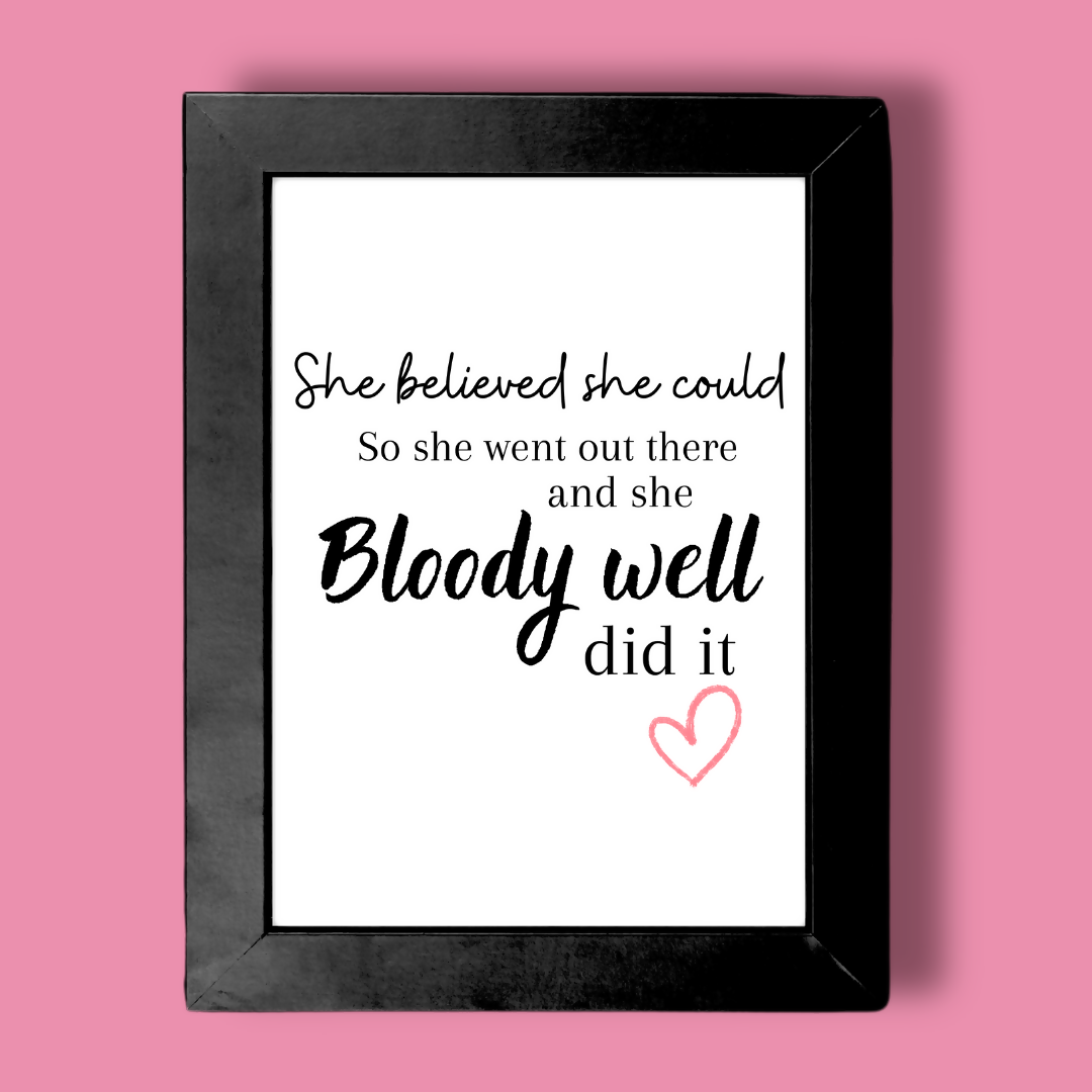 Mama Mini Framed Illustration She Believed