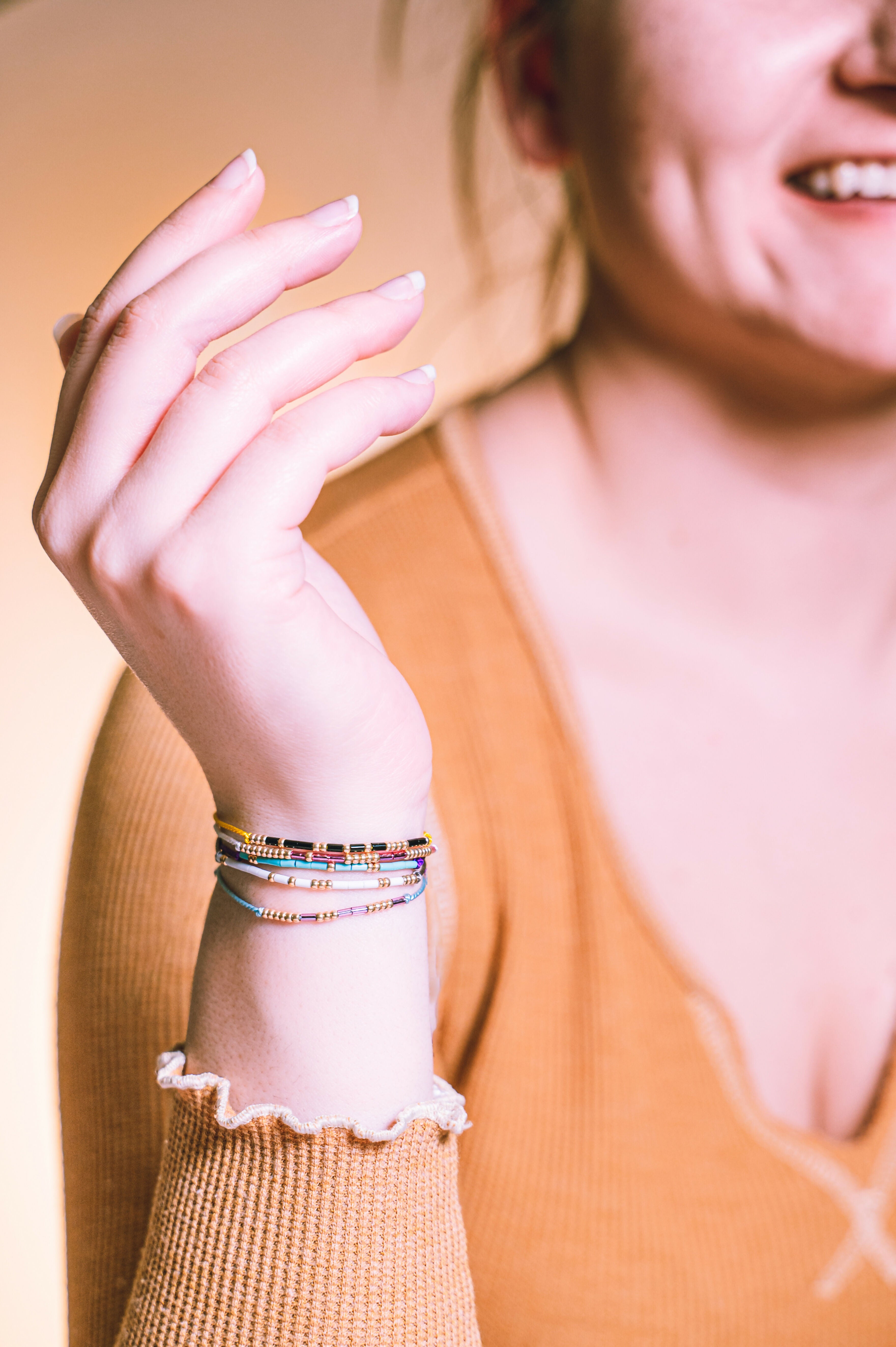 Multi Morse Code Tiny Bead Bracelets - Various Designs