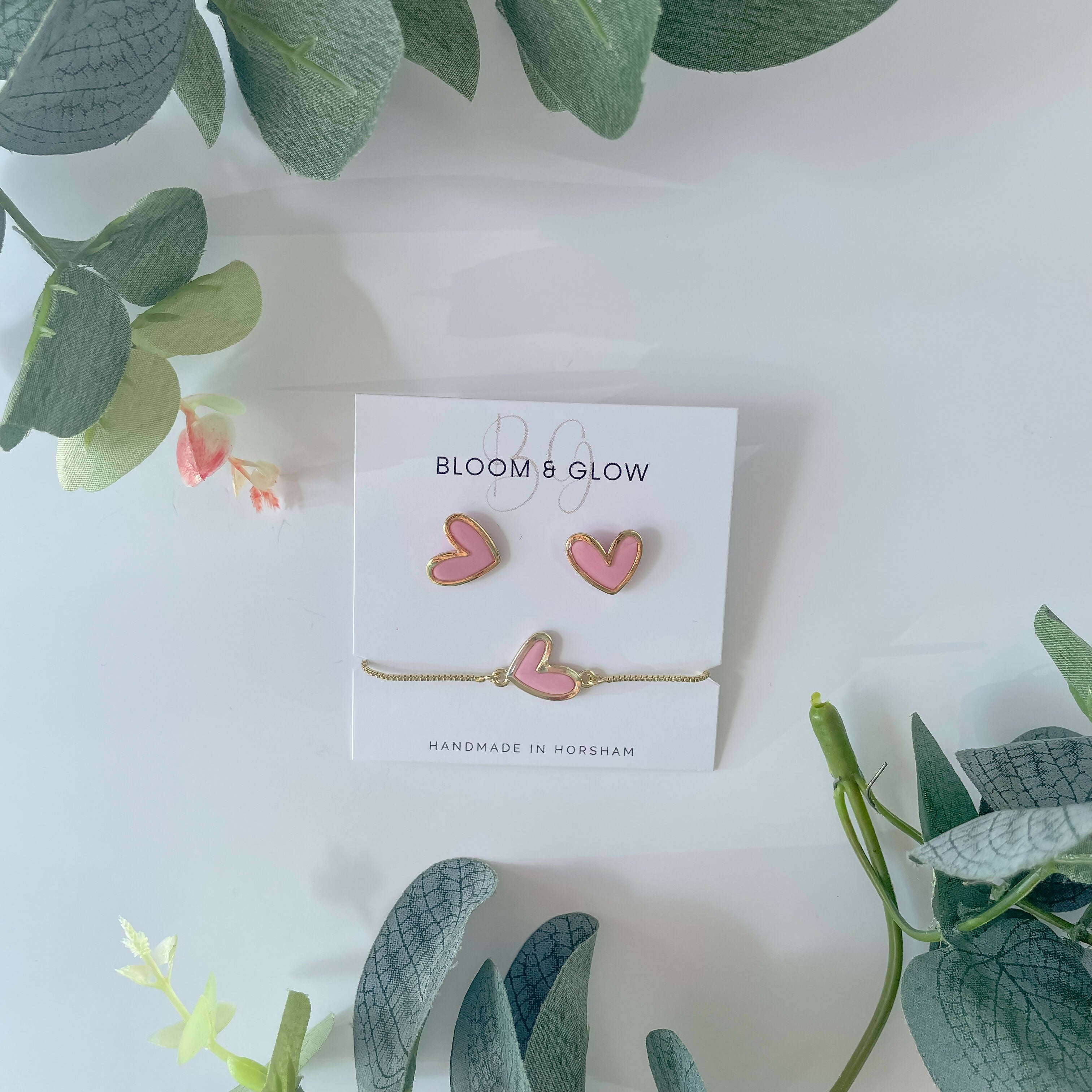 Heart Earring and Bracelet Set - Handmade Elegance | Art & Soul