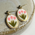 Polymer Clay Earrings With Gold Plated Fastenings