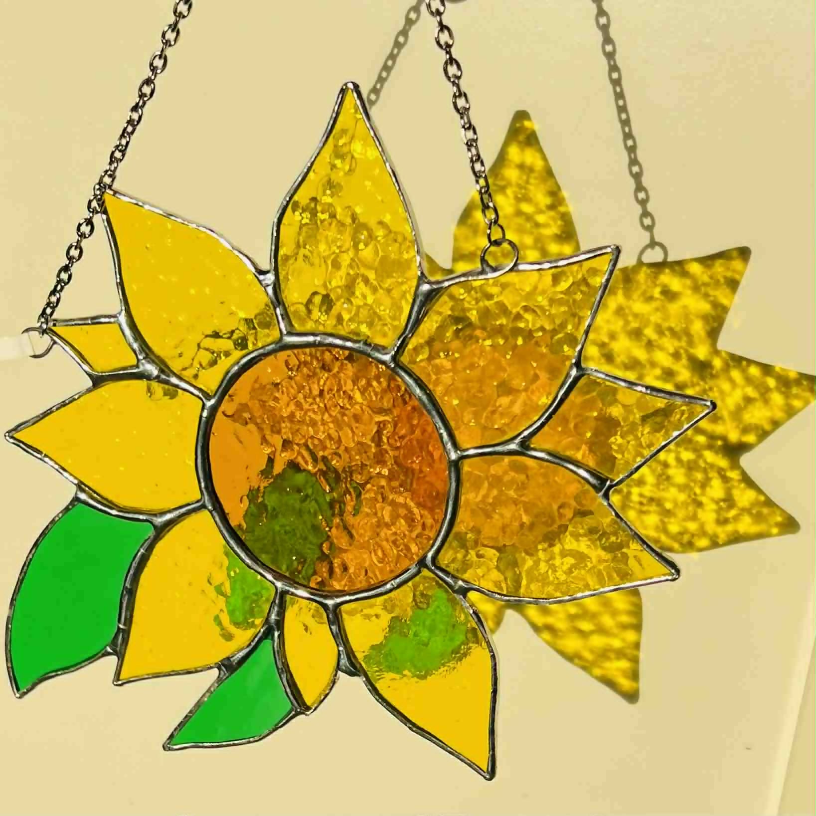Stained Glass Sunflower Suncatcher