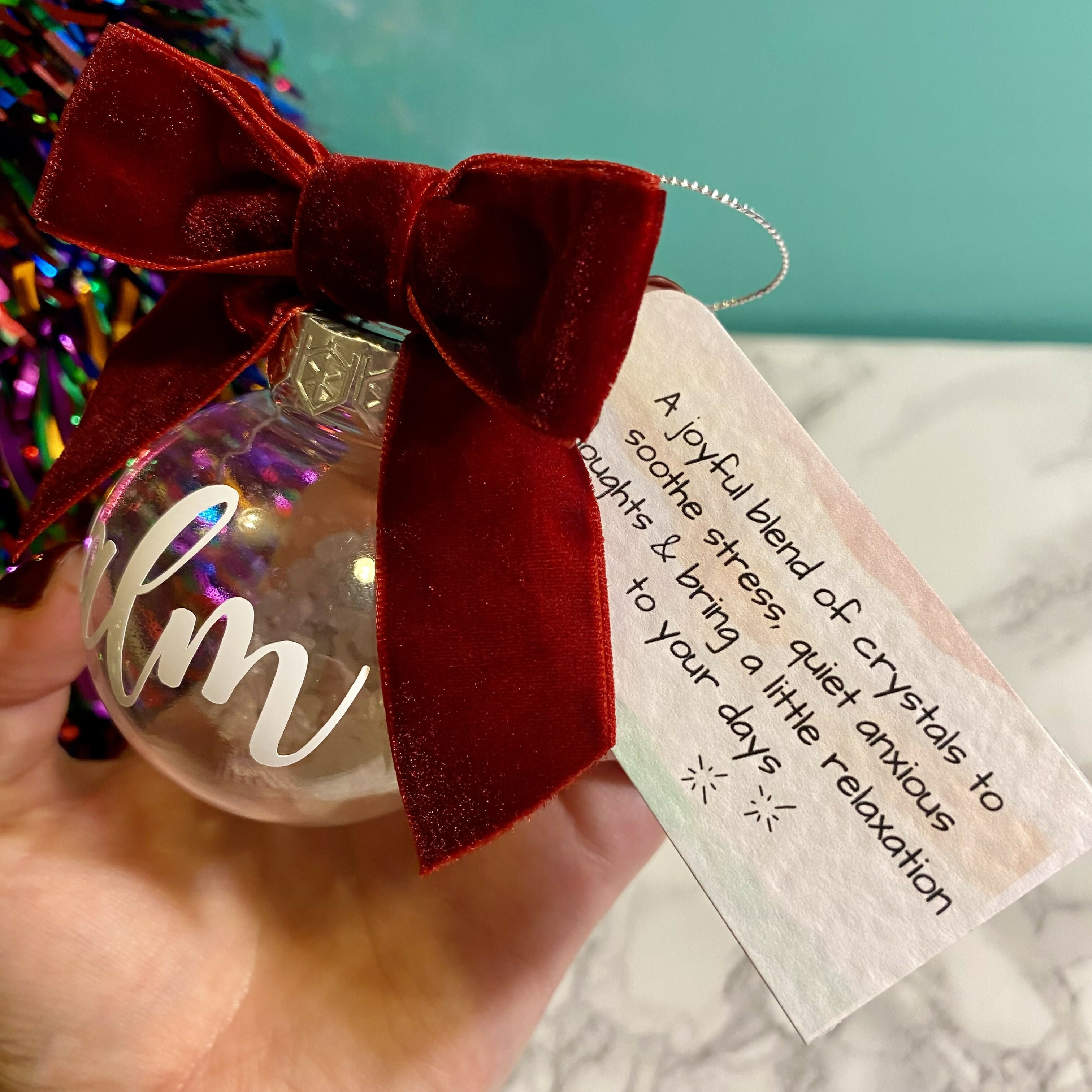 Crystal Infused Christmas Bauble - Calm