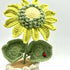 Pastel Coloured Crochet Sunflower in Scallop Trimmed Pot