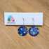 Blue & Mint Green Leopard Print Circle Hoop Handmade Polymer Clay Earrings
