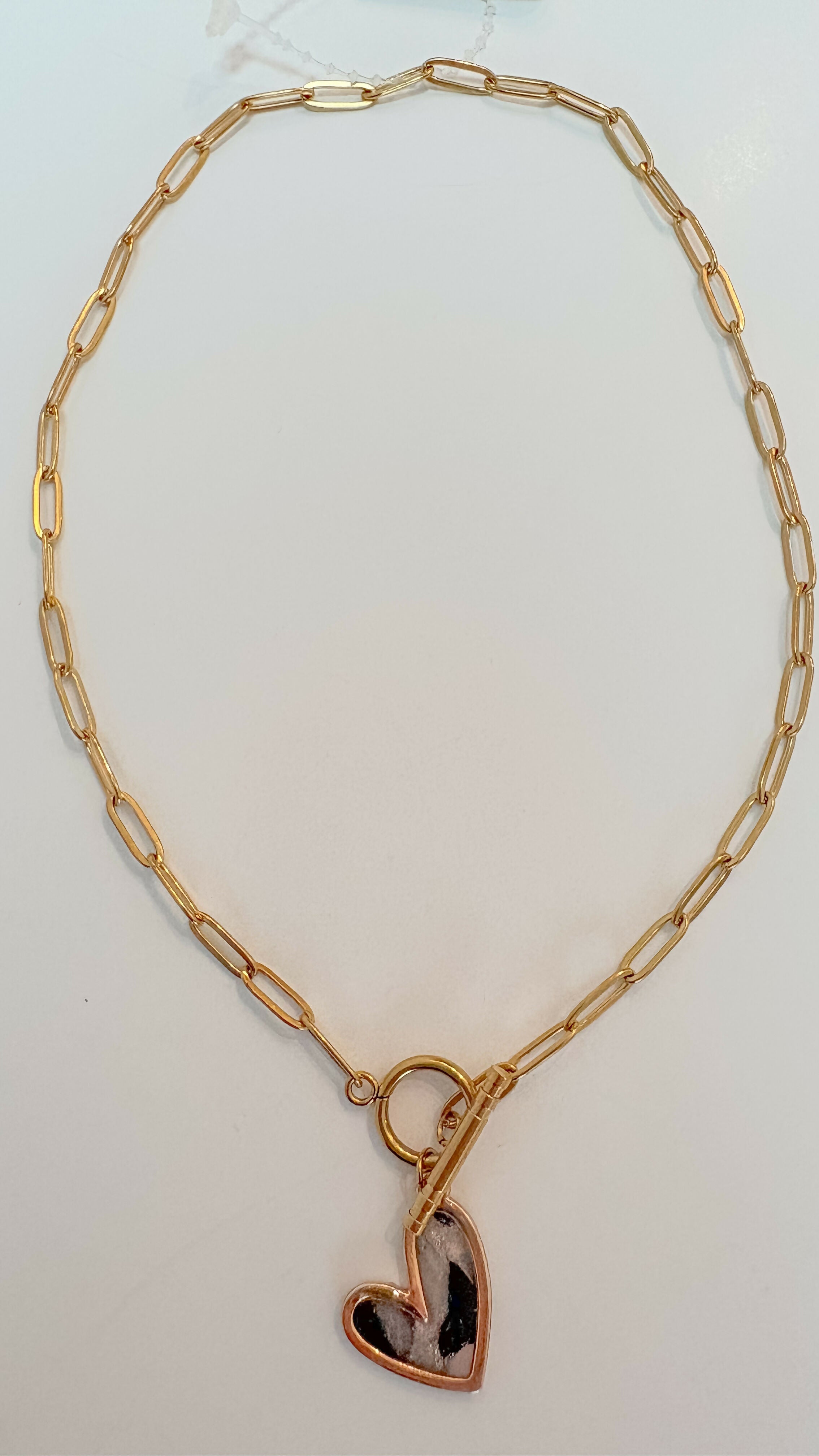 Paperclip Chain Heart Necklace