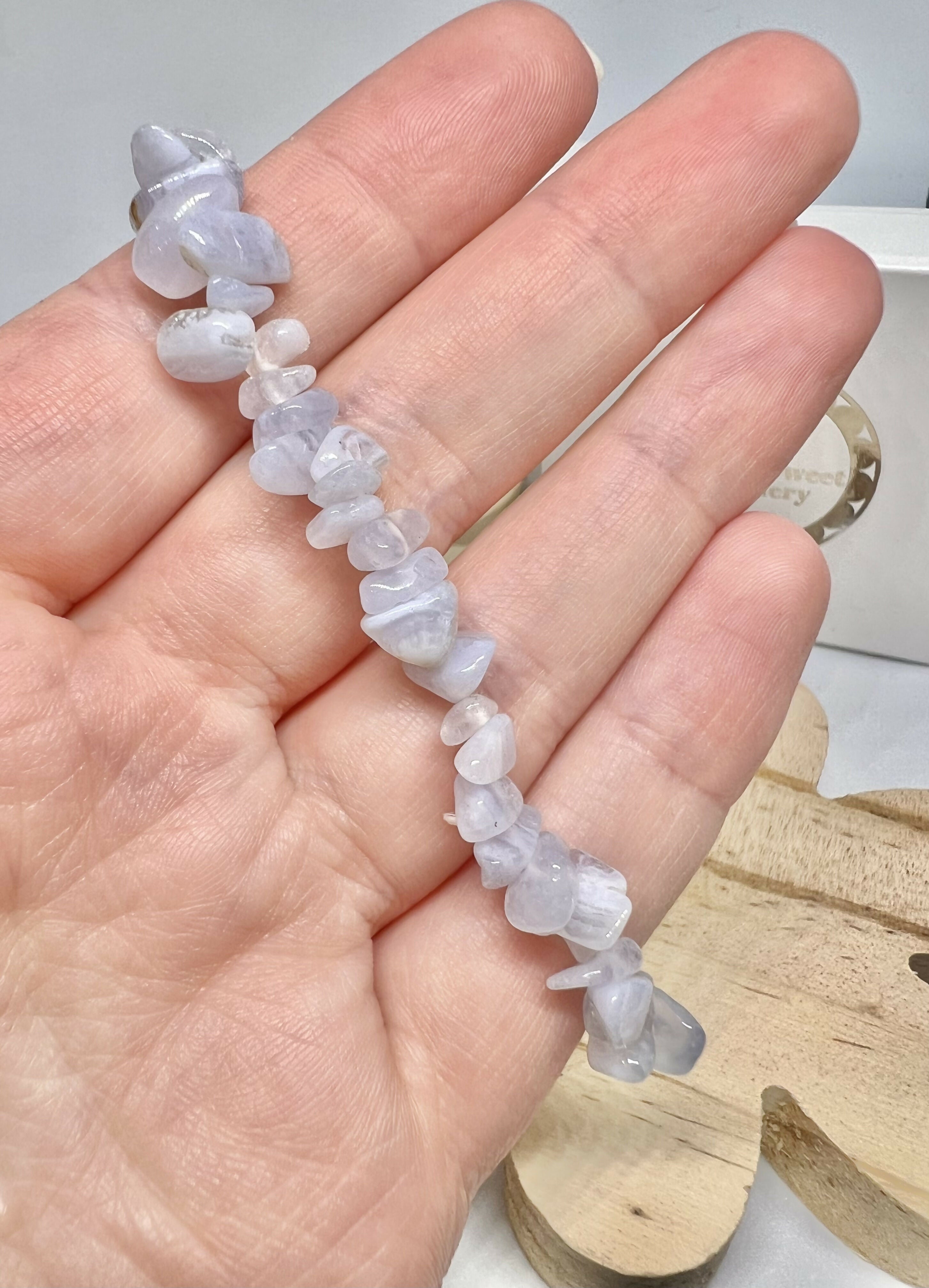 Blue lace agate chip bracelet