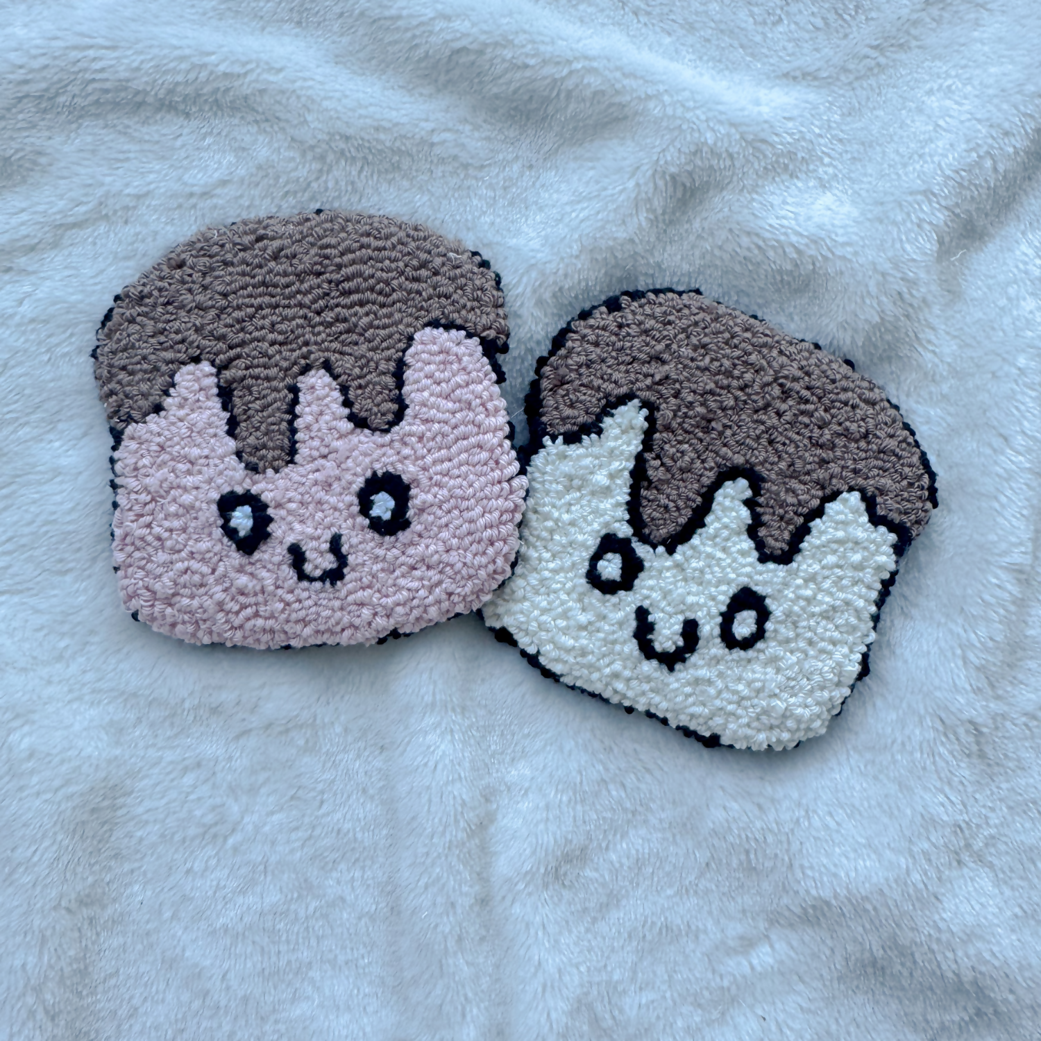 Cute Marshmallows Punch Needle Mug Rugs