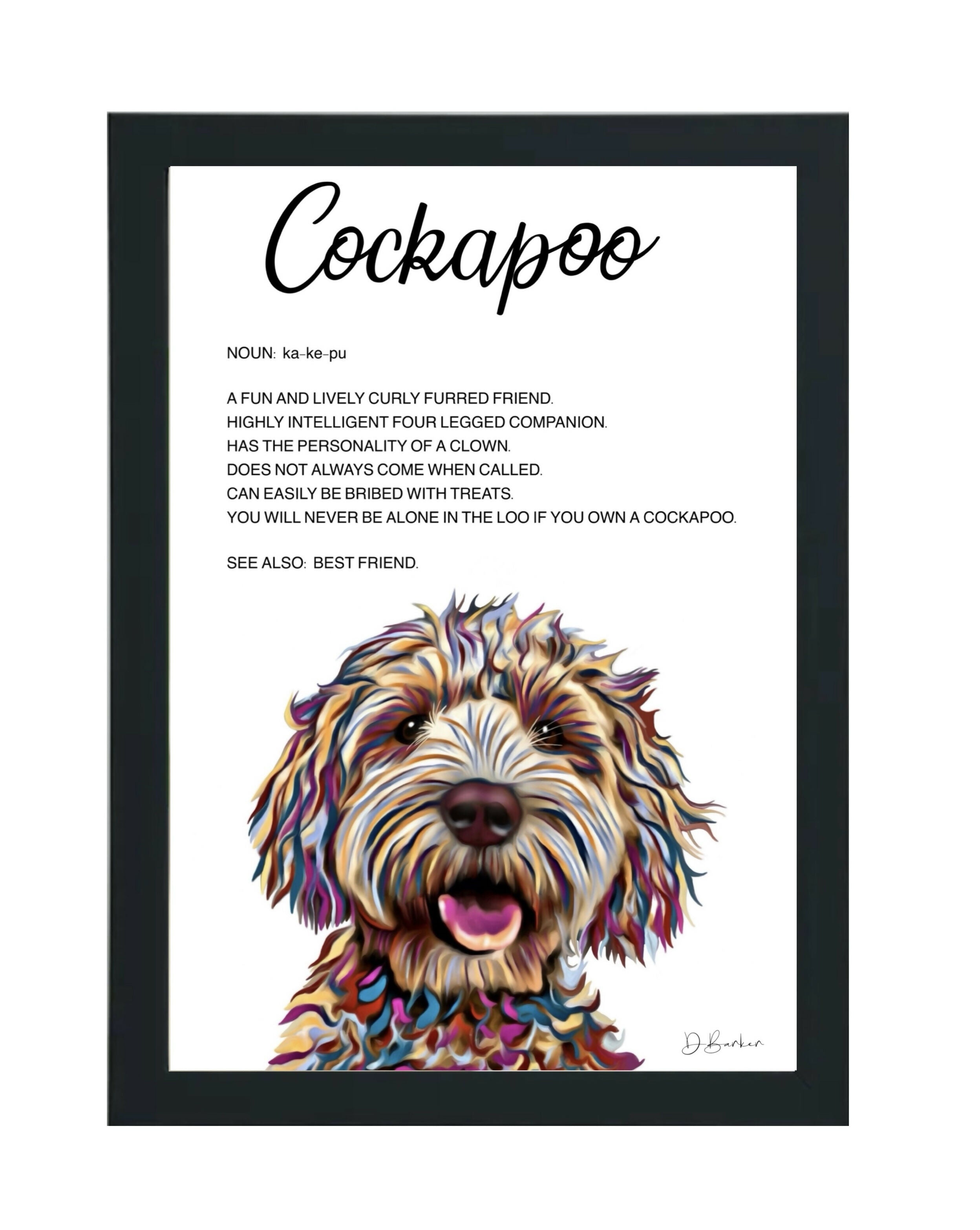 Cockapoo - Definition Quote - Framed Artwork.