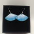 Ombre Blue Fan Tail Enamel Earrings