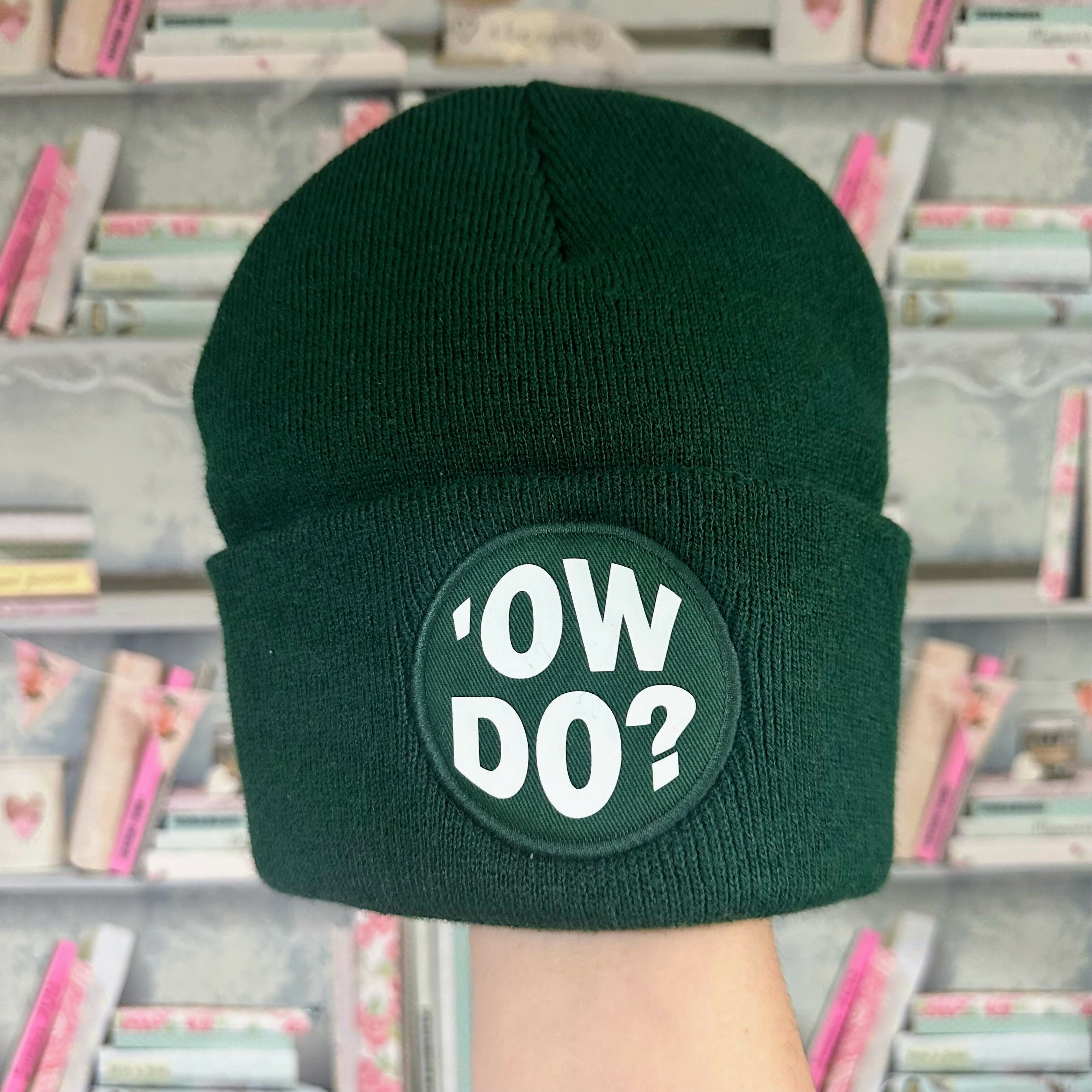 Ow Do Round Patch Beanie Hat