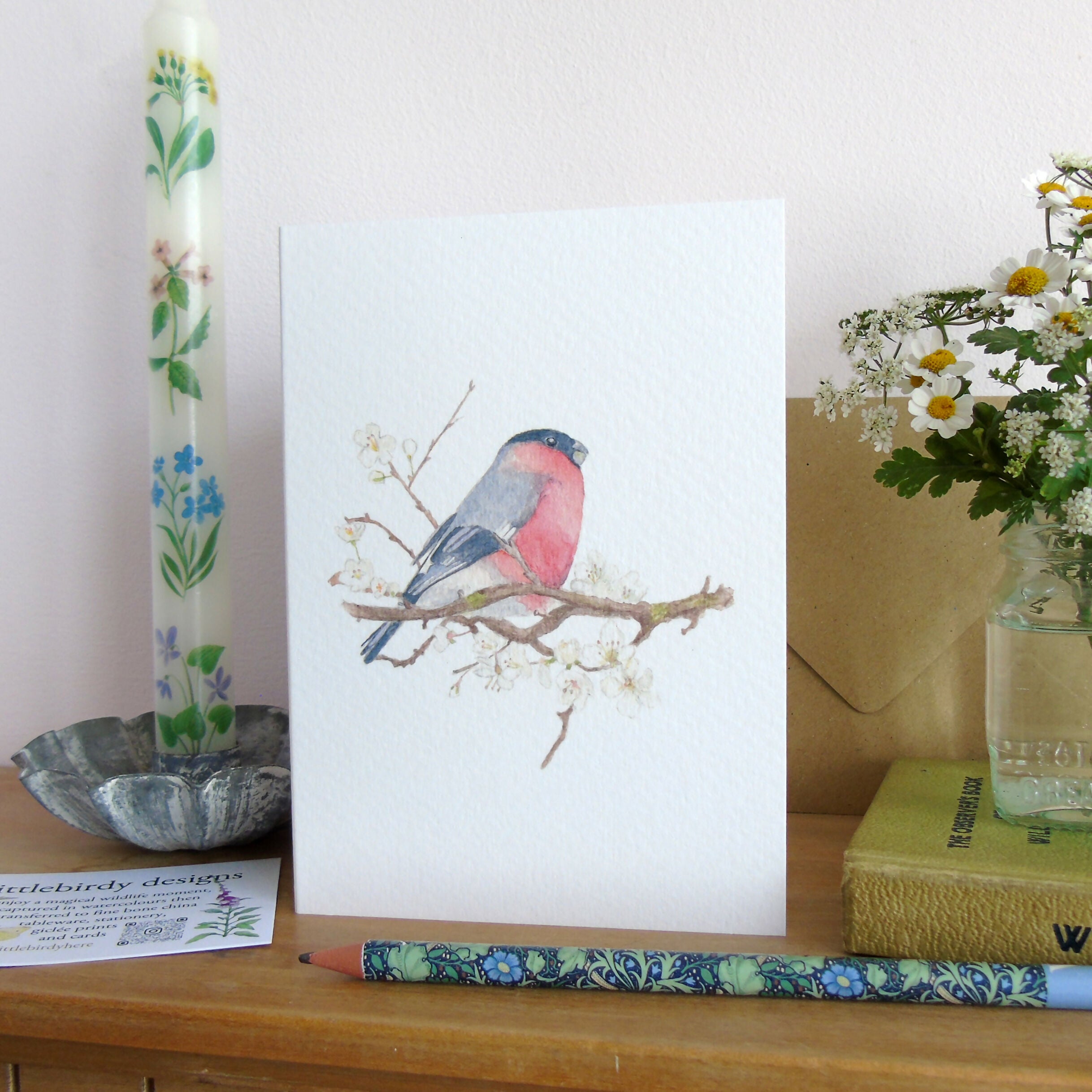 bullfinch painting card
