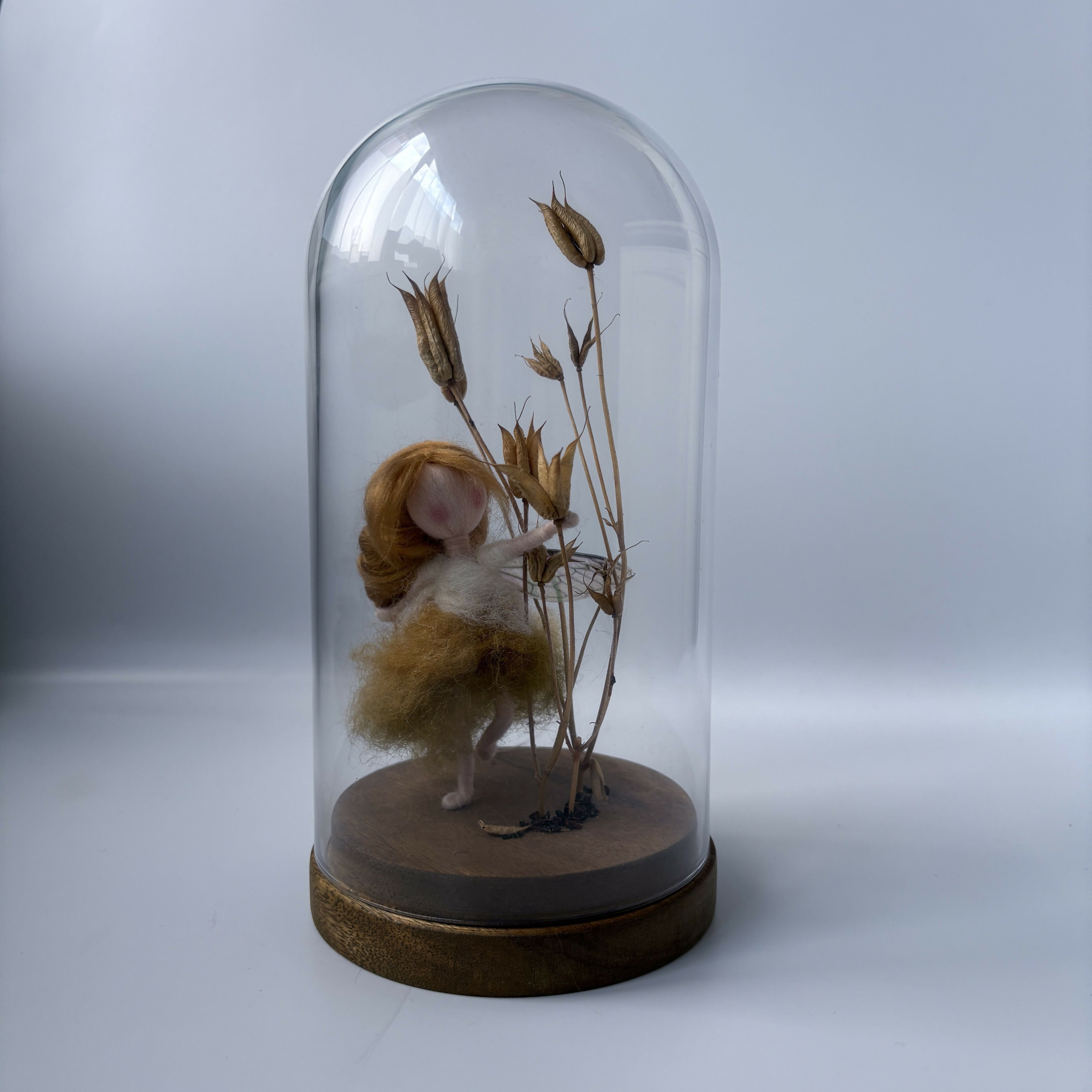 Flowers whisper beauty to the world, even as they fade, wilt and fall - Felted Fairy