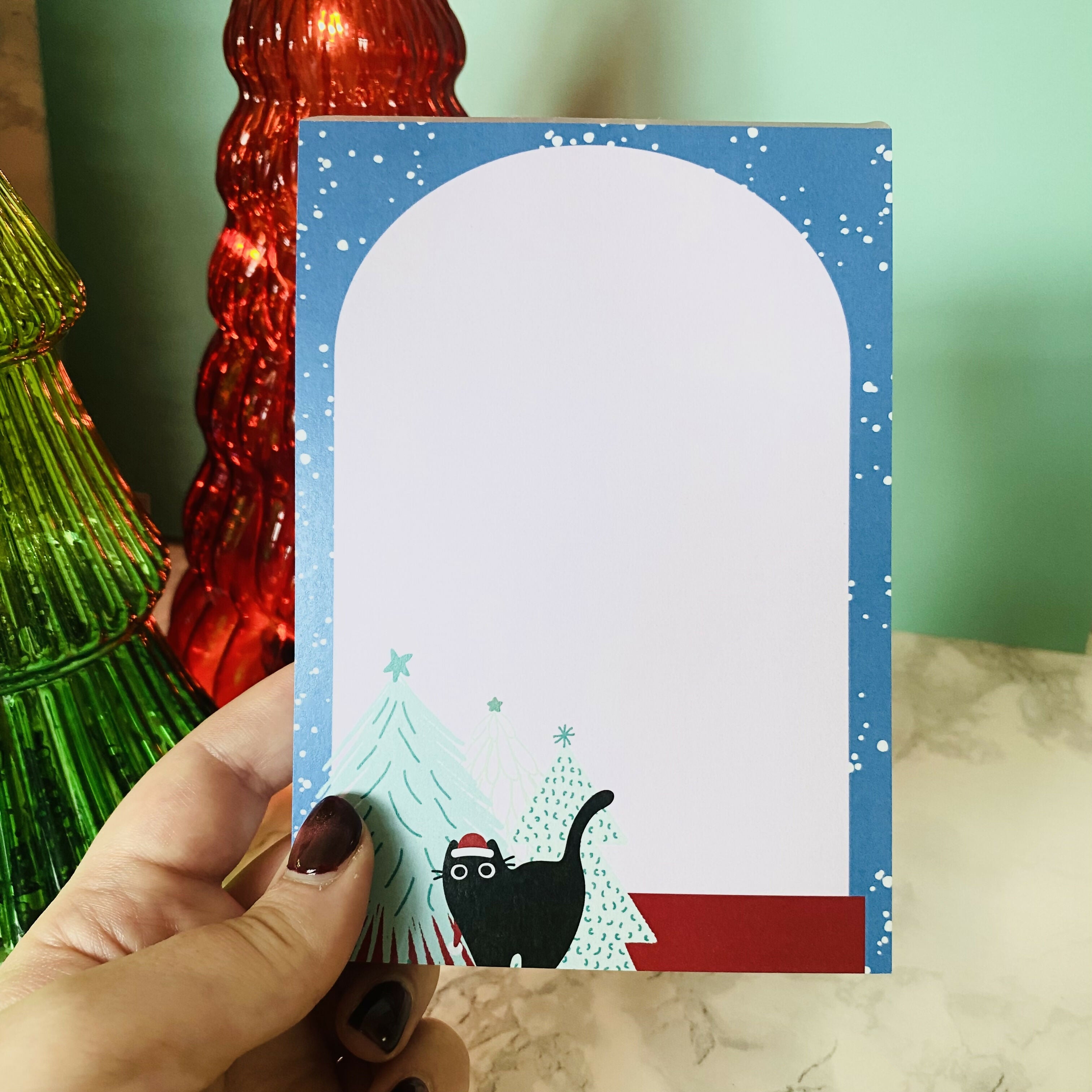 Festive Kitty A6 Notepad