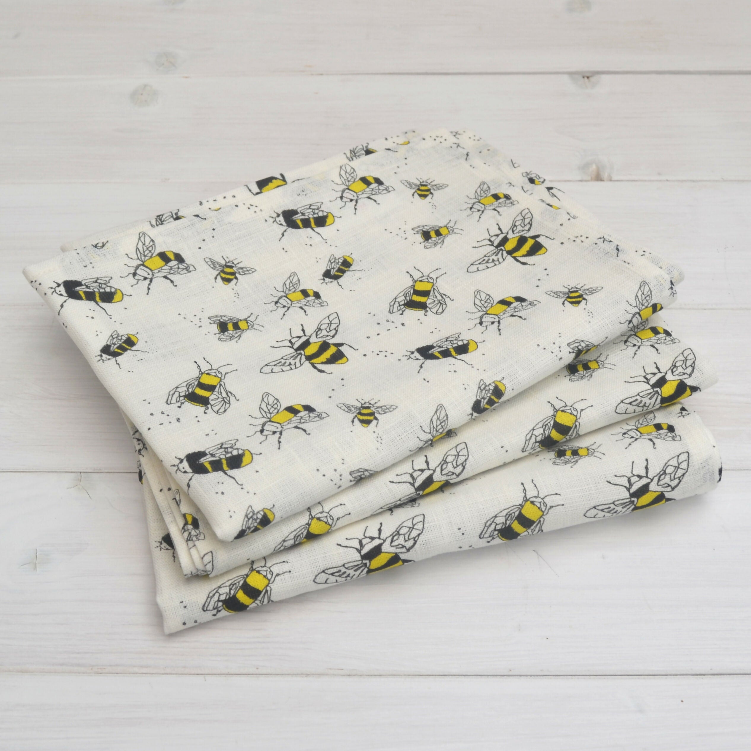 Linen Tea Towel - Bees