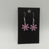 Mid Pink Enamel Flower Earrings