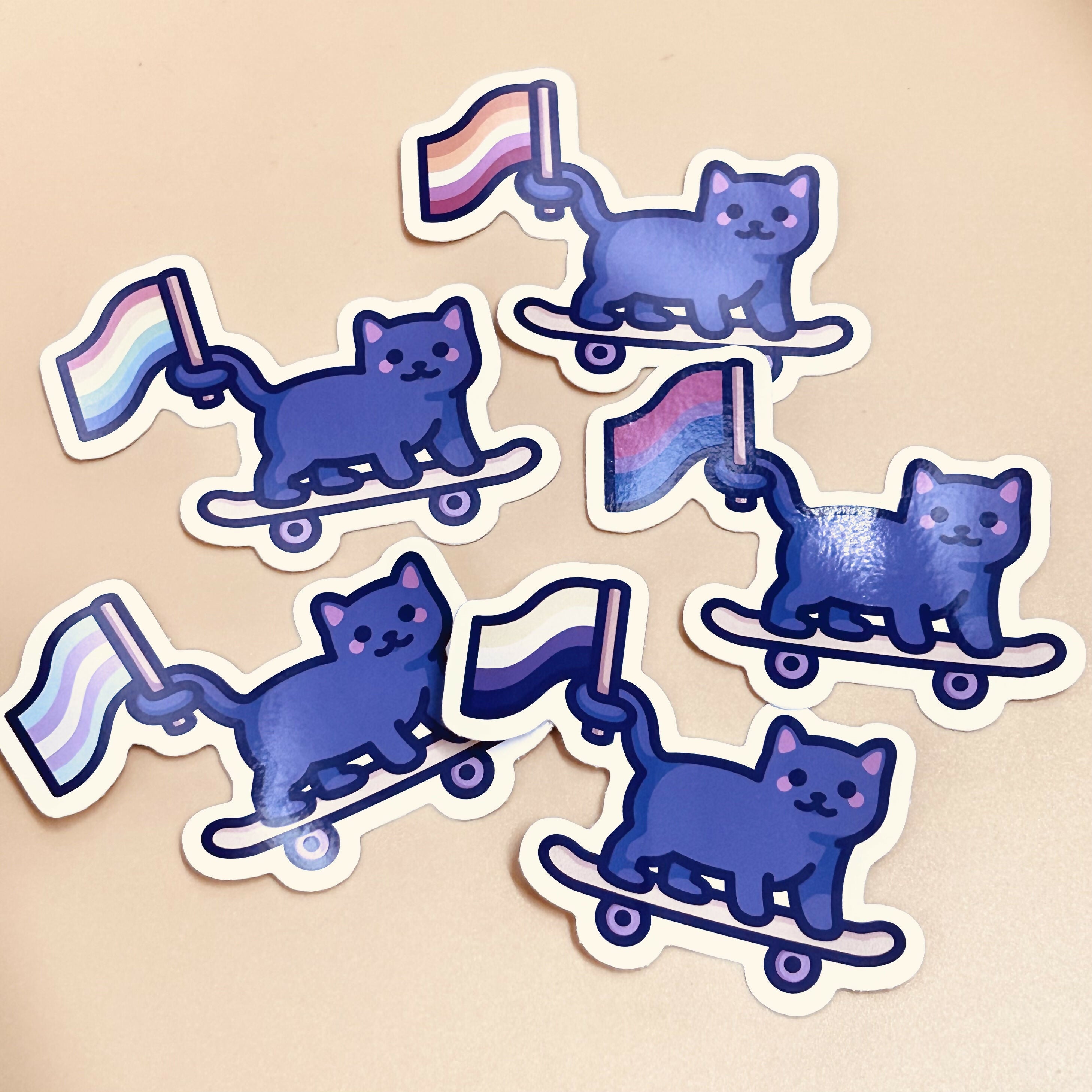 Flag Flying Cat Sticker