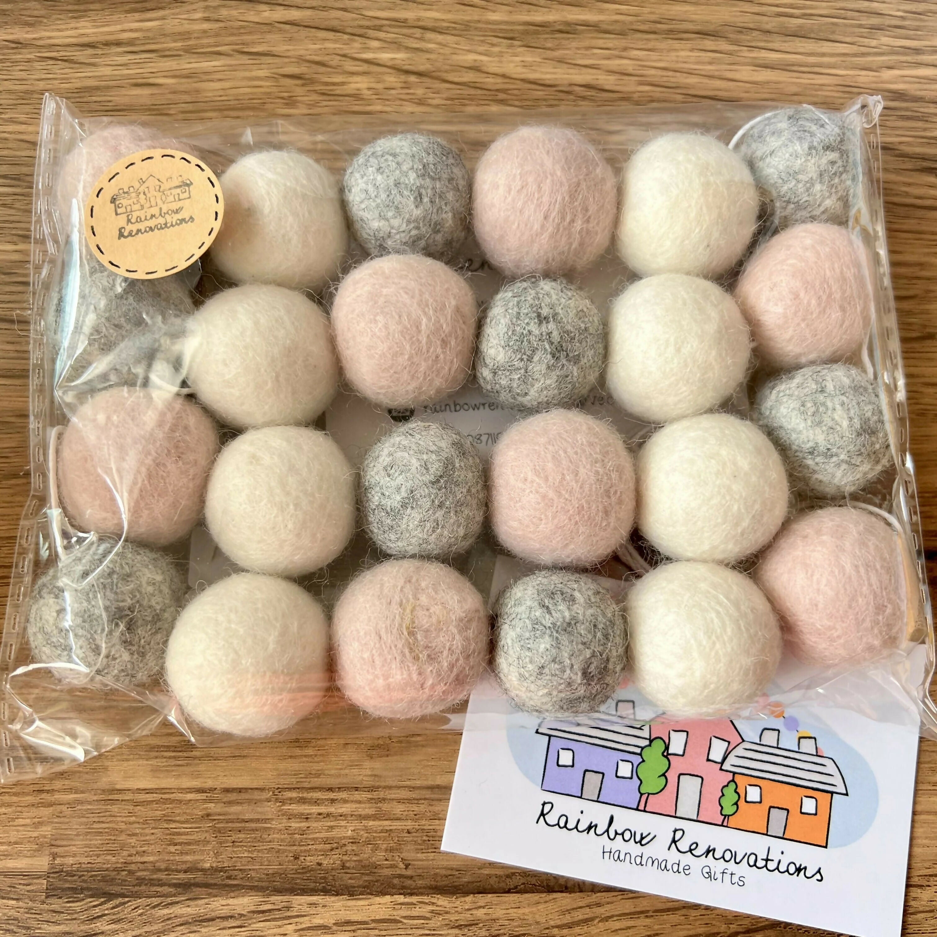 Feltball Garland - Pastel & Grey