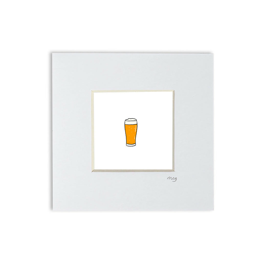 Beer 4x4" Mounted Mini Print