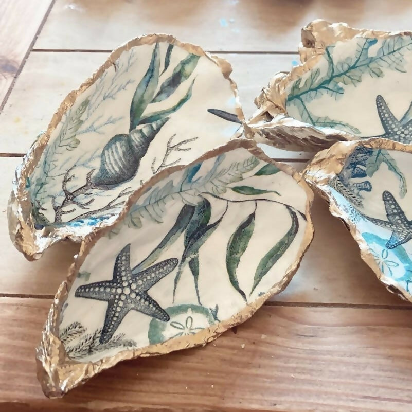 Handcrafted Large Sealife Oyster Shell | Unique Home Decor | Art & Soul