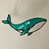 Teal Green & Iridescent Textured Whale Stained Glass Suncatcher